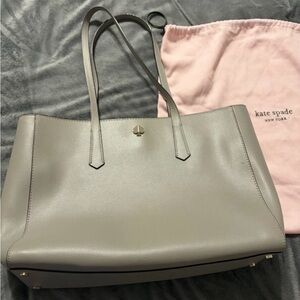 Kate Spade Gray Leather Tote Bag
